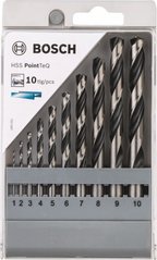 Набір свердел Bosch HSS-PointTeQ, 1-10 мм, 10 шт (2608577348) фото