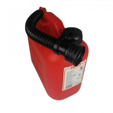 Каністра для палива HICO пластикова з лійкою, червона 5 л (ukr31513) фото