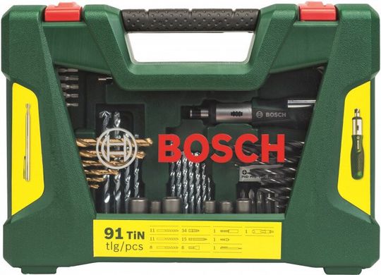 Набір свердел TiN і біт Bosch V-Line 91 предмет (2607017195) фото