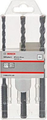 Набір бурів Bosch SDS Plus-1, 6/8/10 * 160 мм (2608579118) фото