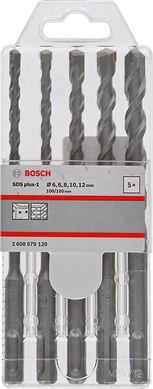 Набір бурів Bosch SDS Plus-1 6/6/8/10/12 * 160 мм (2608579120) фото