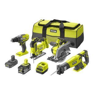 Набір із чотирьох акумуляторних інструментів Ryobi ONE+ RCK184C-242S (5133005444) фото