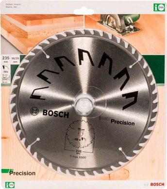 Циркулярний диск по дереву Bosch PRECISION 235 * 30 мм-48T (2609256877) фото