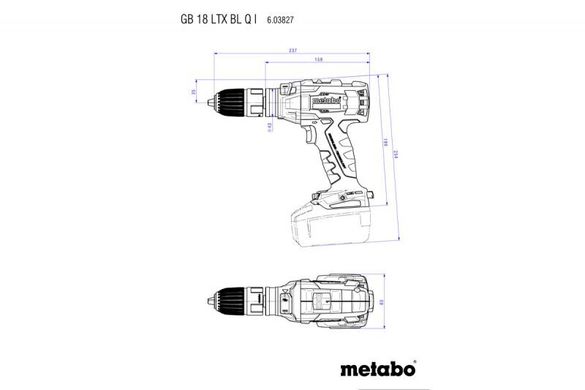 Аккумуляторный шуруповерт Metabo GB 18 LTX BL Q I Каркас (603828890) фото