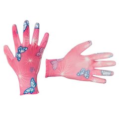 Перчатки садовые с полиуретановым покрытием 8" розовые INTERTOOL SP-0162 (SP-0162) фото
