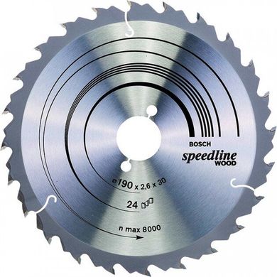 Пильний диск по дереву Bosch Speedline Wood 190 * 2,6 * 30 мм (2608640801) фото
