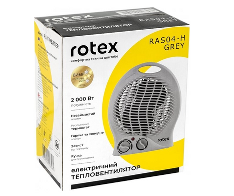 Тепловентилятор обігрівач ROTEX RAS04-H (RAS04-HGrey) фото