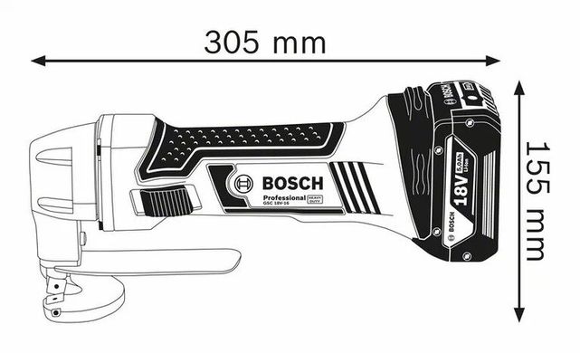 Акумуляторні ножиці по металу Bosch GSC 18V-16 Solo (601926200) фото