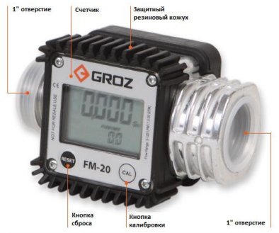 Електронний лічильник для палива 220атм, 1/8 " (gr45650) фото