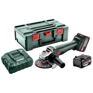 Аккумуляторная угловая шлифмашина Metabo W 18 7-125 (2x 4,0Ah, ASC 55, metaBOX 165 L) (602371510) фото