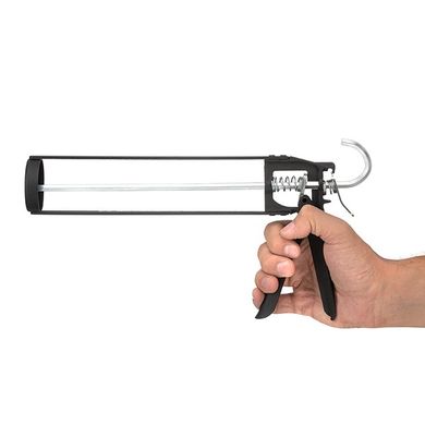 Пистолет для выдавливания герметиков рамообразный усиленный, 225мм, "скелет" INTERTOOL HT-0030 (HT-0030) фото