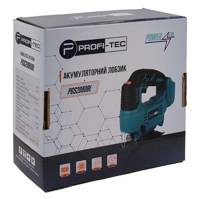 Акумуляторний лобзик побутовий PROFI-TEC 20V PGS2080BL POWERLine (без акумуляторів та зарядного пристрою, коробка) (pt5900) фото