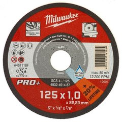 Диск відрізний по металу Milwaukee PRO + 125 * 1 * 22,2 мм (4932451487) фото