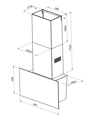 Витяжка Pyramida V2-60 BL (V2-60BL) фото