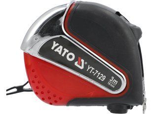 Рулетка стальная YATO YT-7129 (3 м &times; 16 мм, нейлоновая лента, магнит) (YT-7129) фото