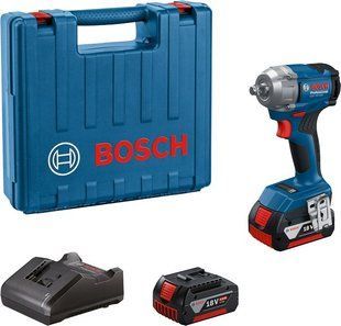 Аккумуляторный ударный гайковерт Bosch GDS 18V-350 (2 АКБ 4 Ач, ЗУ GAL 18V-20, L-кейс) (06019M5021) фото