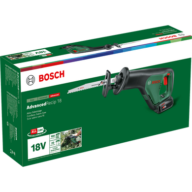 Акумуляторна шабельна пила Bosch AdvancedRecip 18 (1 АКБ 2,5 А&middot;год, ЗП) (06033B2403) фото