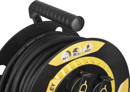 Подовжувач на котушці STANLEY SXCR-111 (20 м, 4 розетки, IP44) (SXCR-111) фото
