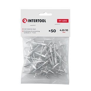 Заклепка алюминиевая, 4,8&times;10 мм, 50 шт. INTERTOOL RT-4810 (RT-4810) фото