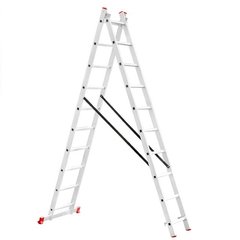 Лестница алюминиевая 2-х секционная универсальная раскладная 2x10 ступ. 4,81 м INTERTOOL LT-0210 (LT-0210) фото