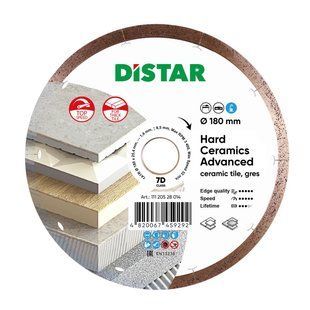 Круг алмазный отрезной DiStar 1A1R 180x1,4x8,5x25,4 Hard ceramics Advanced (11120528014) фото