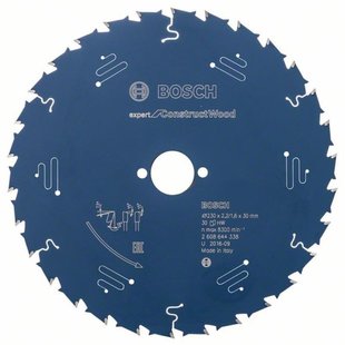 Пильный диск Bosch Expert for Construct Wood 230*30*2.2/1,6*30 T (2608644338) фото