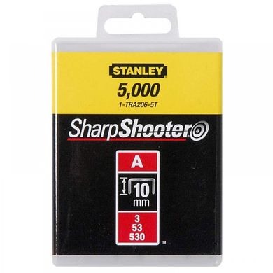 Скоби тип А висотою 10 мм, для степлера ручного Light Duty, в упаковці 1000 шт STANLEY 1-TRA206T (1-TRA206T) фото