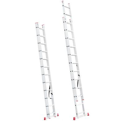 Лестница алюминиевая 2-х секционная универсальная раскладная 2x12 ступ. 5,93 м INTERTOOL LT-0212 (LT-0212) фото