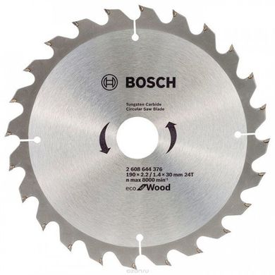 Пильный диск Bosch Eco for Wood 190*2,2*30 мм (2608644377) фото