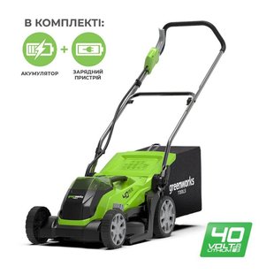 Акумуляторна газонокосарка Greenworks G40LM35K2 (G40LM35K2) фото