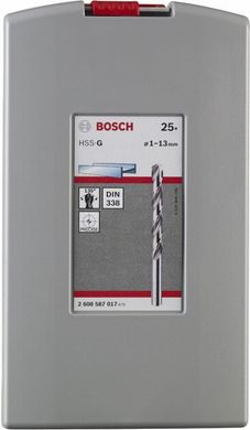 Набор свёрл по металлу HSS-G, Bosch X-Pro Box, 25 штук (2608587017) фото