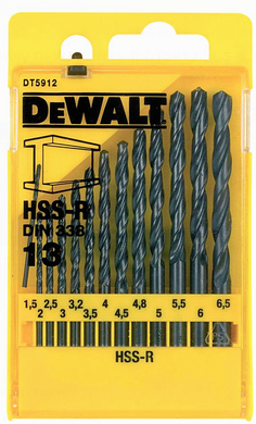 Набір свердел по металу HSS-R DeWALT DT5912 (DT5912) фото