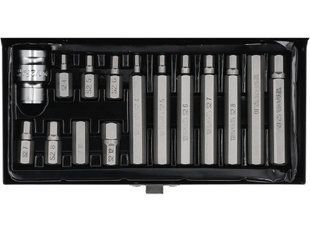 Набор бит HEX YATO YT-0413 (H4&ndash;H12, L 30/75 мм, адаптер 1/2", 15 шт., в кейсе) (YT-0413) фото