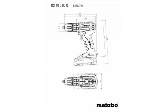 Аккумуляторный шуруповерт Metabo BS 18 L BL Q Каркас (602327890) фото