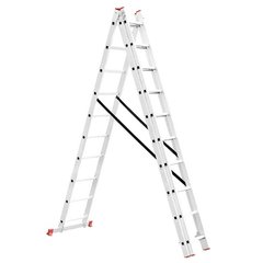 Лестница алюминиевая 3-х секционная универсальная раскладная 3x10 ступ. 6,77 м INTERTOOL LT-0310 (LT-0310) фото
