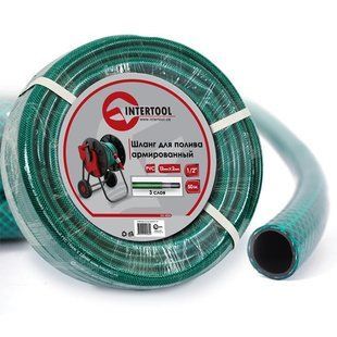 Шланг для полива 3-х слойный 1/2", 50 м, армированный PVC INTERTOOL GE-4026 (GE-4026) фото