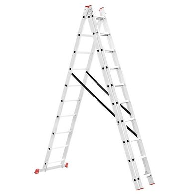 Сходи алюмінієві 3-х секційні універсальні розкладні 3x10 ступ. 6,48 м INTERTOOL LT-0310 (LT-0310) фото