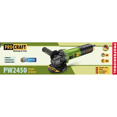 Кутова шліфувальна машина (болгарка) безщіткова Procraft PW2450 (p002450) фото