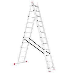 Лестница алюминиевая 3-х секционная универсальная раскладная 3x12 ступ. 7,89 м INTERTOOL LT-0312 (LT-0312) фото