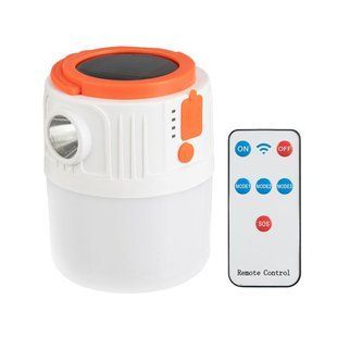 Фонарь аккумуляторный подвесной INTERTOOL LB-0214 (Солнечная панель, Пульт ДУ, 250 Лм) (LB-0214) фото