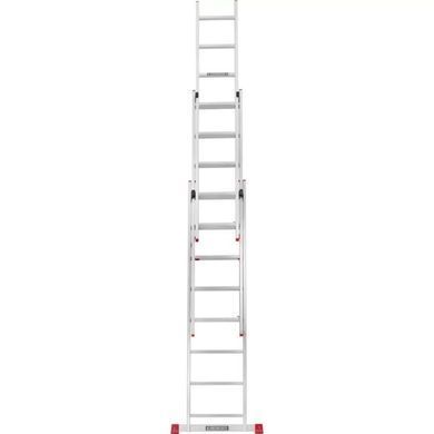 Лестница алюминиевая 3-х секционная Квітка PRO (3х8 ступеней) (110-9308) (110-9308) фото