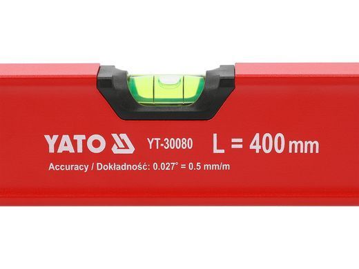 Уровень алюминиевый YATO YT-30080 (40 см, 3 глазка, усиленный профиль) (YT-30080) фото