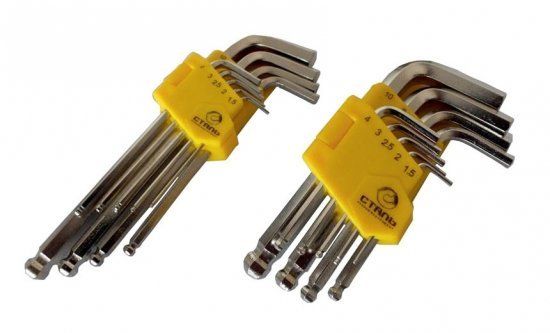 Сталь 48102 Набір Г-образних ключів HEX (шароподібні) (44528) фото