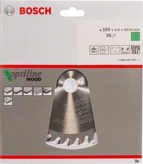 Пильний диск по дереву Bosch Optiline Wood 160 * 2,6 * 20 мм (2608640597) фото
