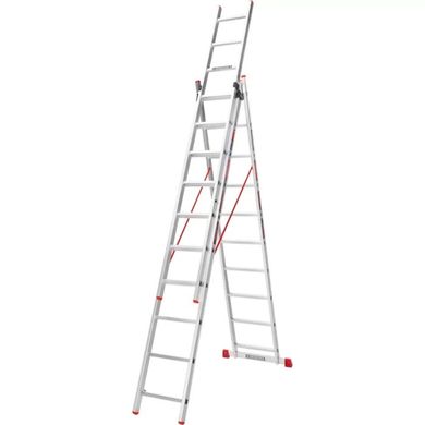 Лестница алюминиевая 3-х секционная Квітка PRO (3х10 сходинок) (110-9310) (110-9310) фото