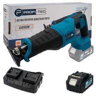 Аккумуляторная сабельная пила для дома PROFI-TEC BJR2032BL 20V Professional (1 х PT2040EP (4.0Аг), зарядное, коробка) (pt6595) фото