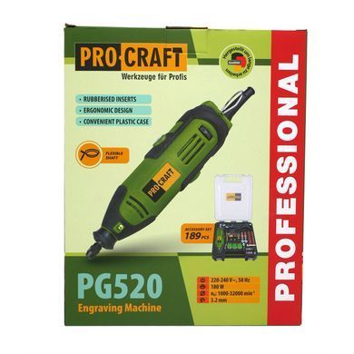 Гравер с гибким валом и набором насадок Procraft PG520 (p005201) фото