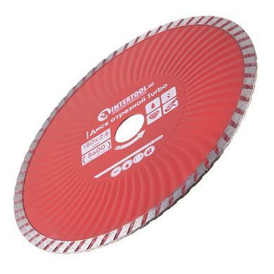 Диск відрізний алмазний Turbo, 180 мм, 22-24%, 8600 об/хв INTERTOOL CT-2009 (CT-2009) фото