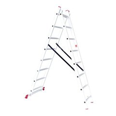 Лестница алюминиевая 2-х секционная универсальная раскладная 2x8 ступ. 3,69 м INTERTOOL LT-0208 (LT-0208) фото