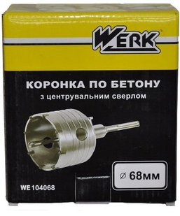 Твердосплавная коронка по бетону Werk 68 мм SDS-plus (34854) фото